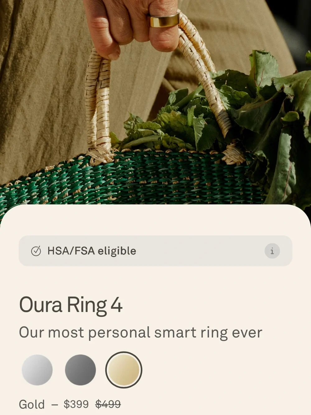 Oura Ring 4 Boxed Packaging – gold size 7